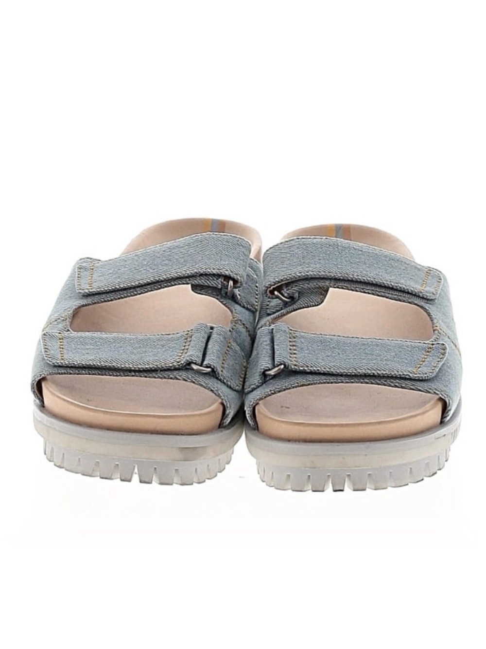 Sam Edelman Eliana Denim Platform Slide Sandals Size 7.5 Double Strap Lug Sole - Picture 3 of 10